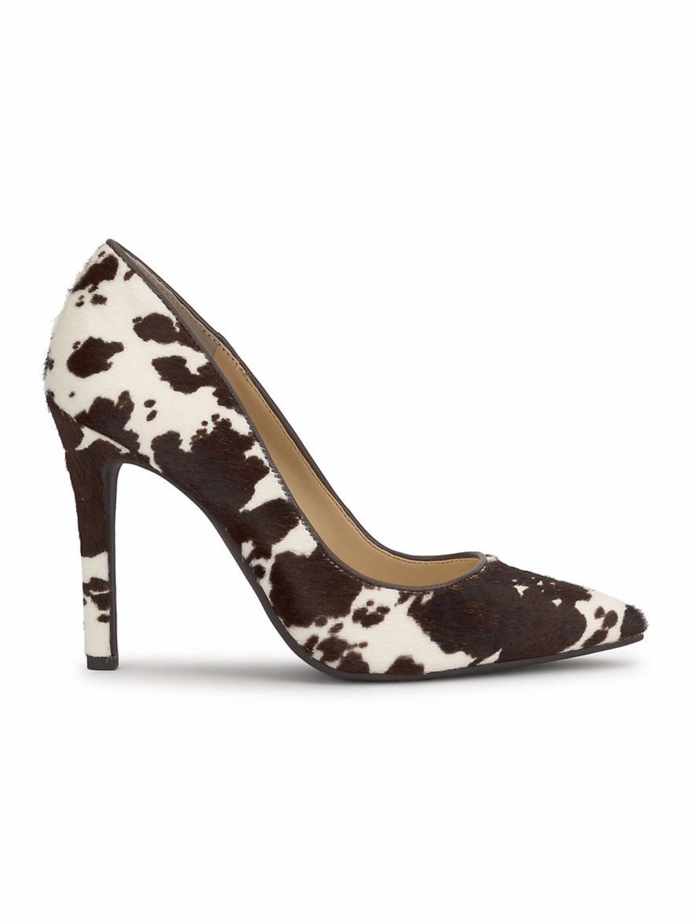 Jessica Simpson Cow Print Heels Size 7.5 Brown and White NWB
